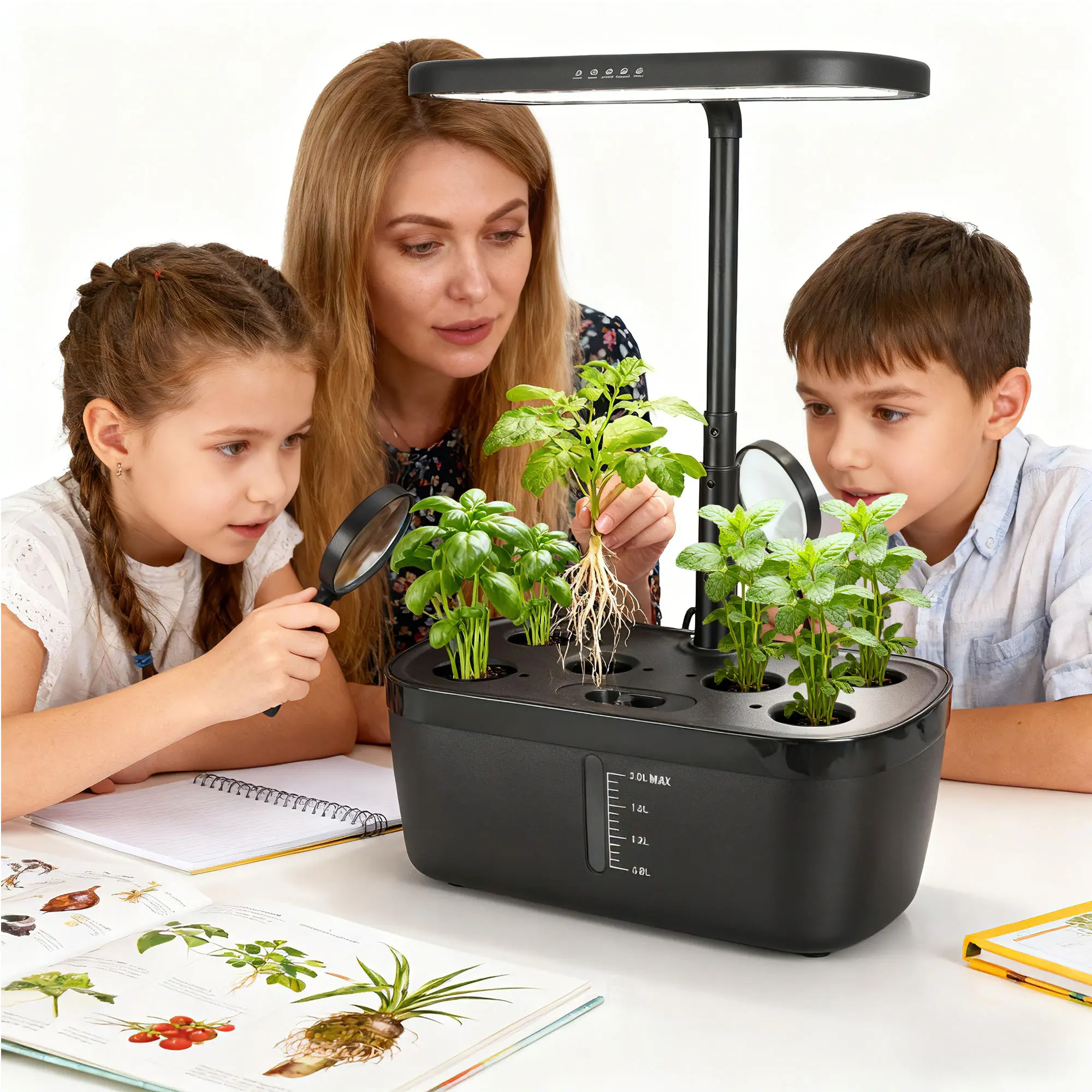 Indoor Hydroponic System Smart Herb Garden Kit LED Grow Light 6 Pod Planting Mac