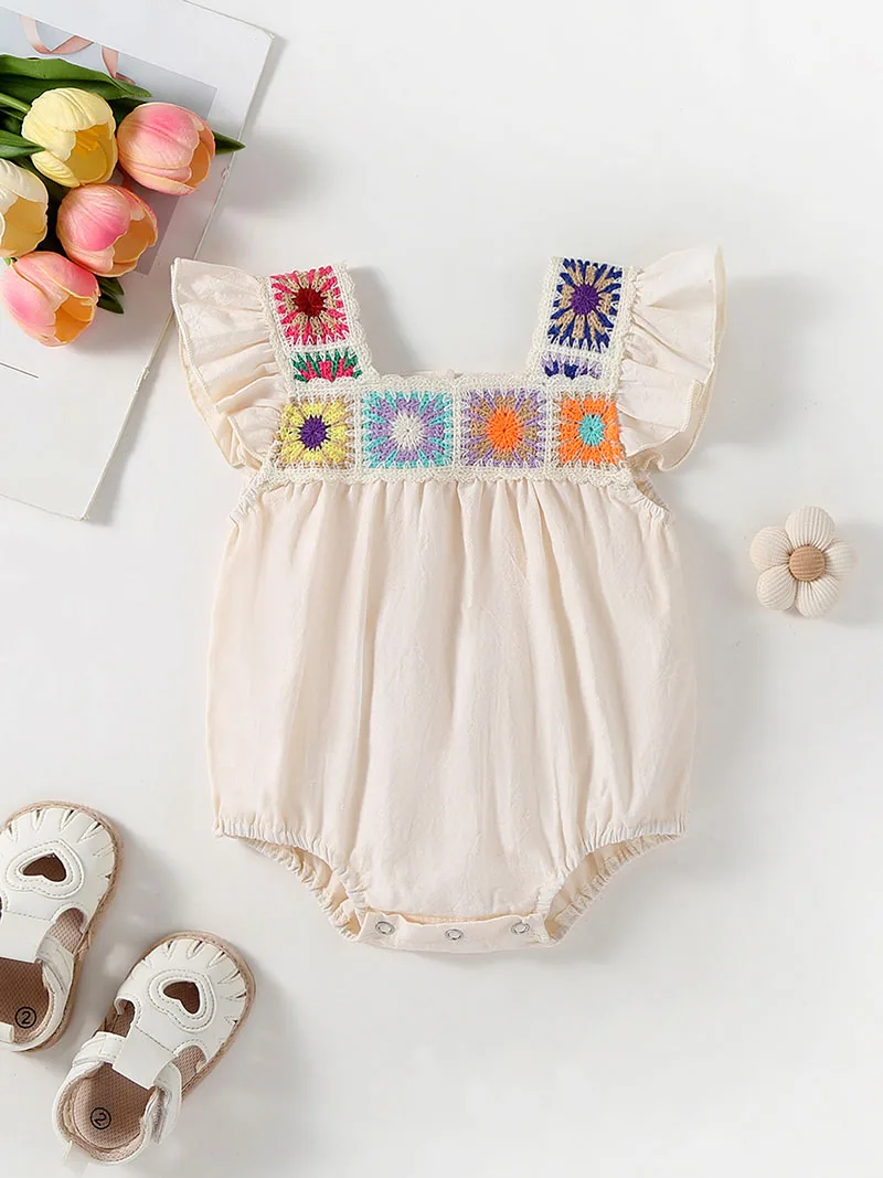 Cute Baby Girls One Piece Bodysuit Spring Floral