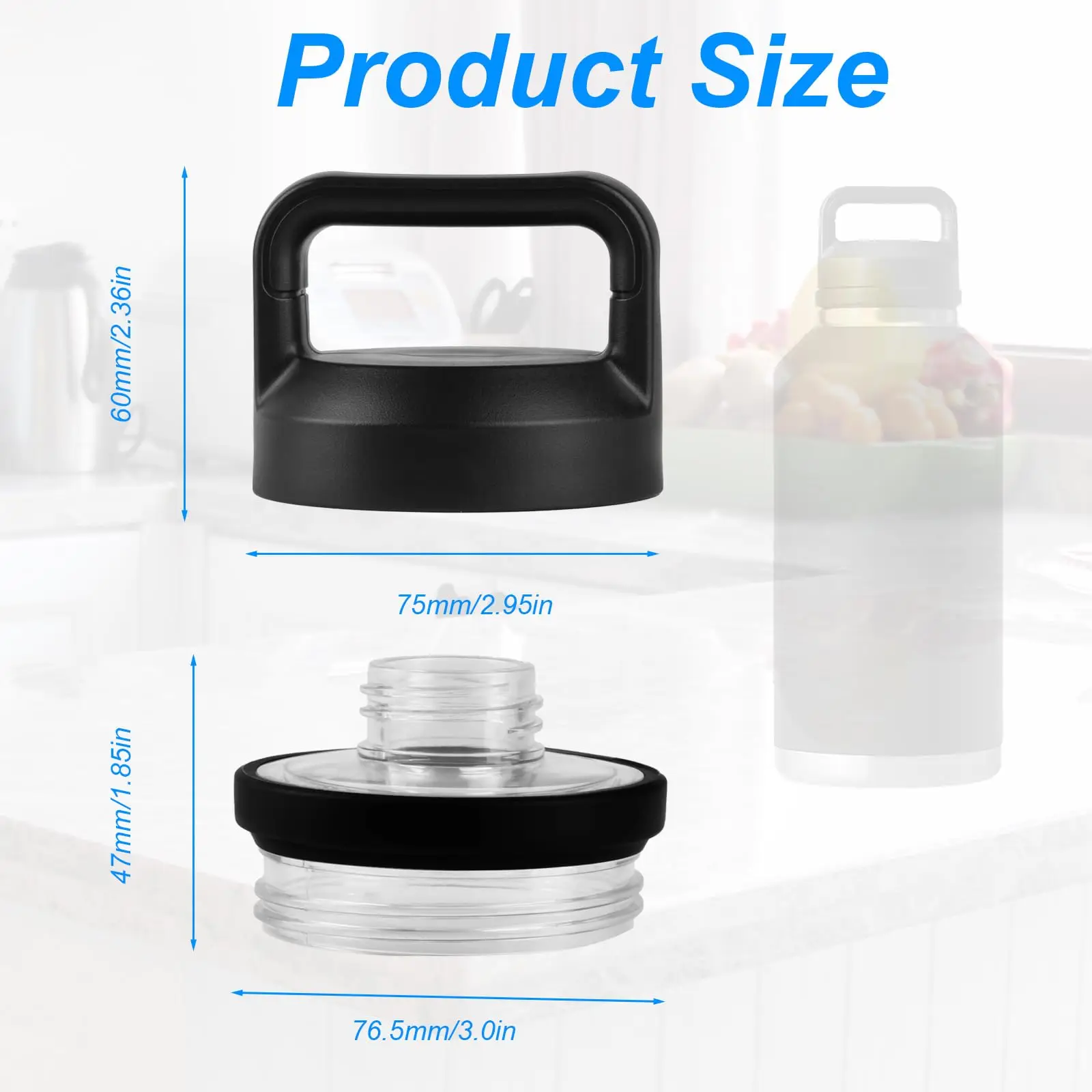 Fits for YETI Chug Cap Replacement for 18 oz 26 oz 36 64 YETI Water Bottle Lid Replacement Accessories