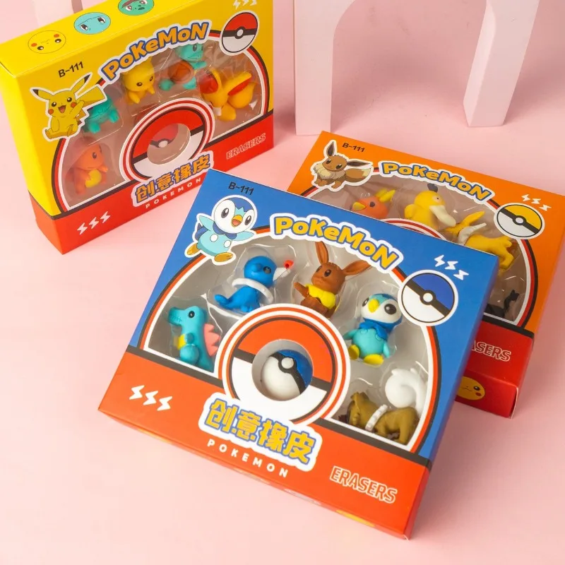 

Pokemon Pikachu Snorlax Psyduck Meowth Jigglypuff Kawaii 3D Three-dimensional Student Stationery Originality Rubber Combination