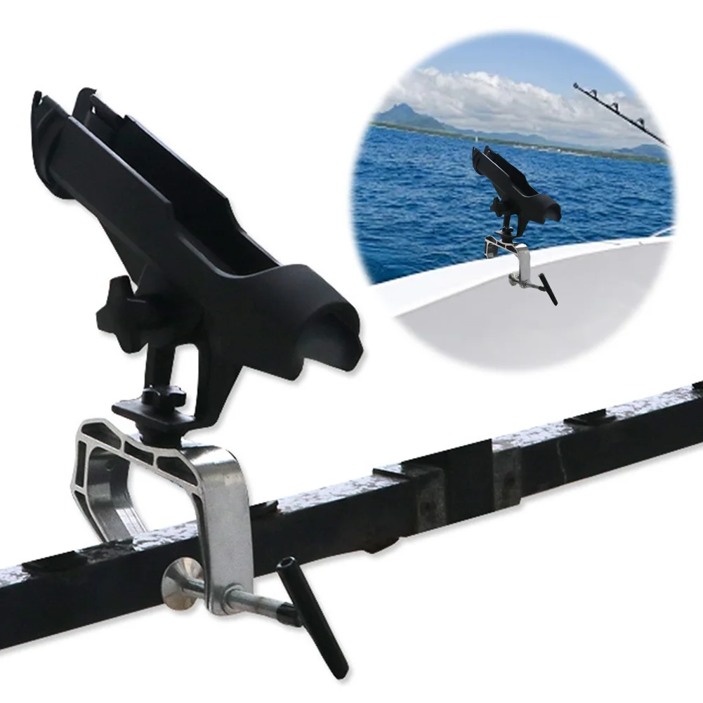 Fishing Rod Holder 360 Degree Adjustable Pole Stand Rack with Large Clamp Opening Rod Bracket for Fishing Kayak Boat Accessories