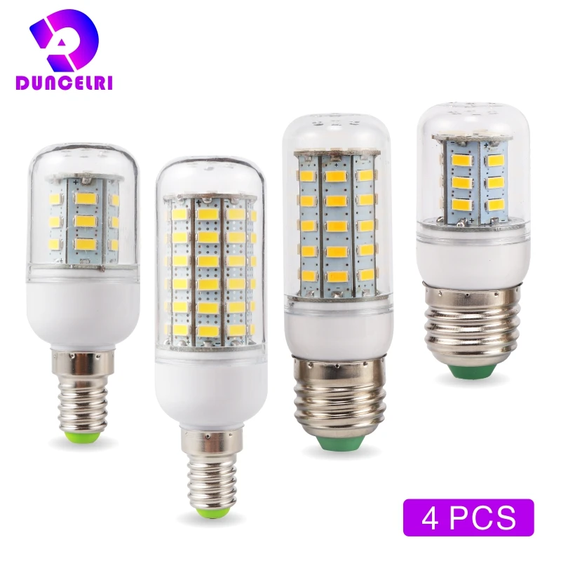4 Pz/Lotto E27 E14 Led Mais Lampadina 24 36 48 56 69 72 Leds Smd 5730 Ac220V-240V Lampada Led Lampada Lampadario Candela Led Bombilla