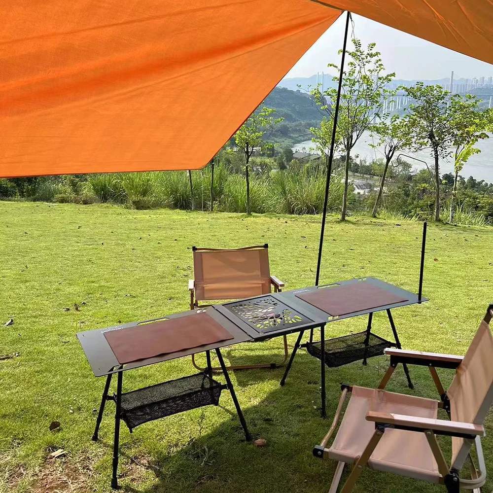 Camping Aluminum Table Alloy Folding Table With Carrying Bag Lightweight Outdoor Desk Picnic Blackened Tactical Table New