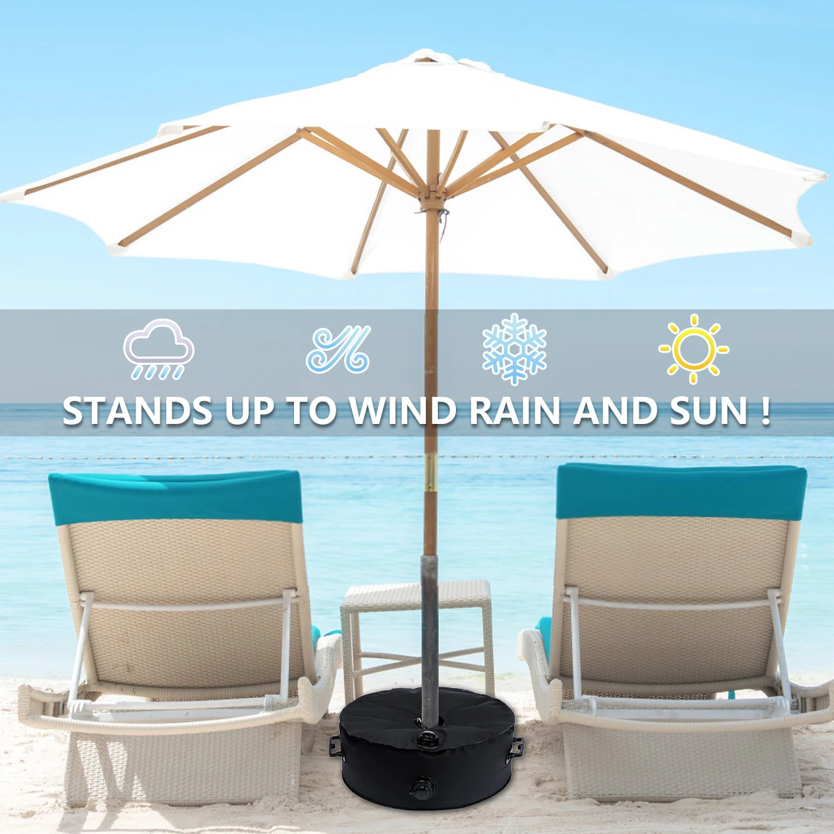 Parasol Sand Bags Heavy Duty Sun Umbrella Stand Base Reusable Durable Umbrella Base for Garden Outdoor Patio Use 2
