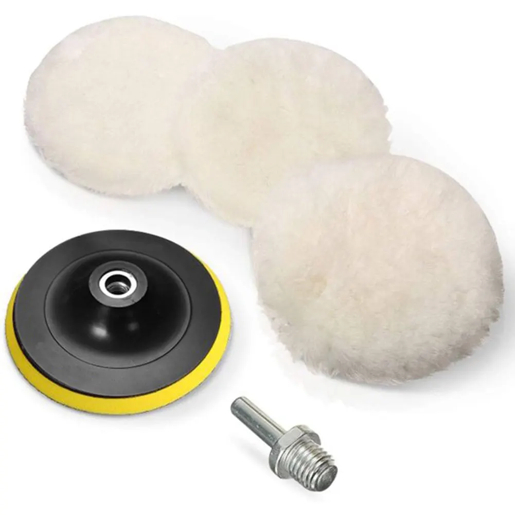 

5pcs/set Round With Drill Adapter Replacement Multifunctional Wool Polishing Pad Practical Waxing Professional Buffing Wheel