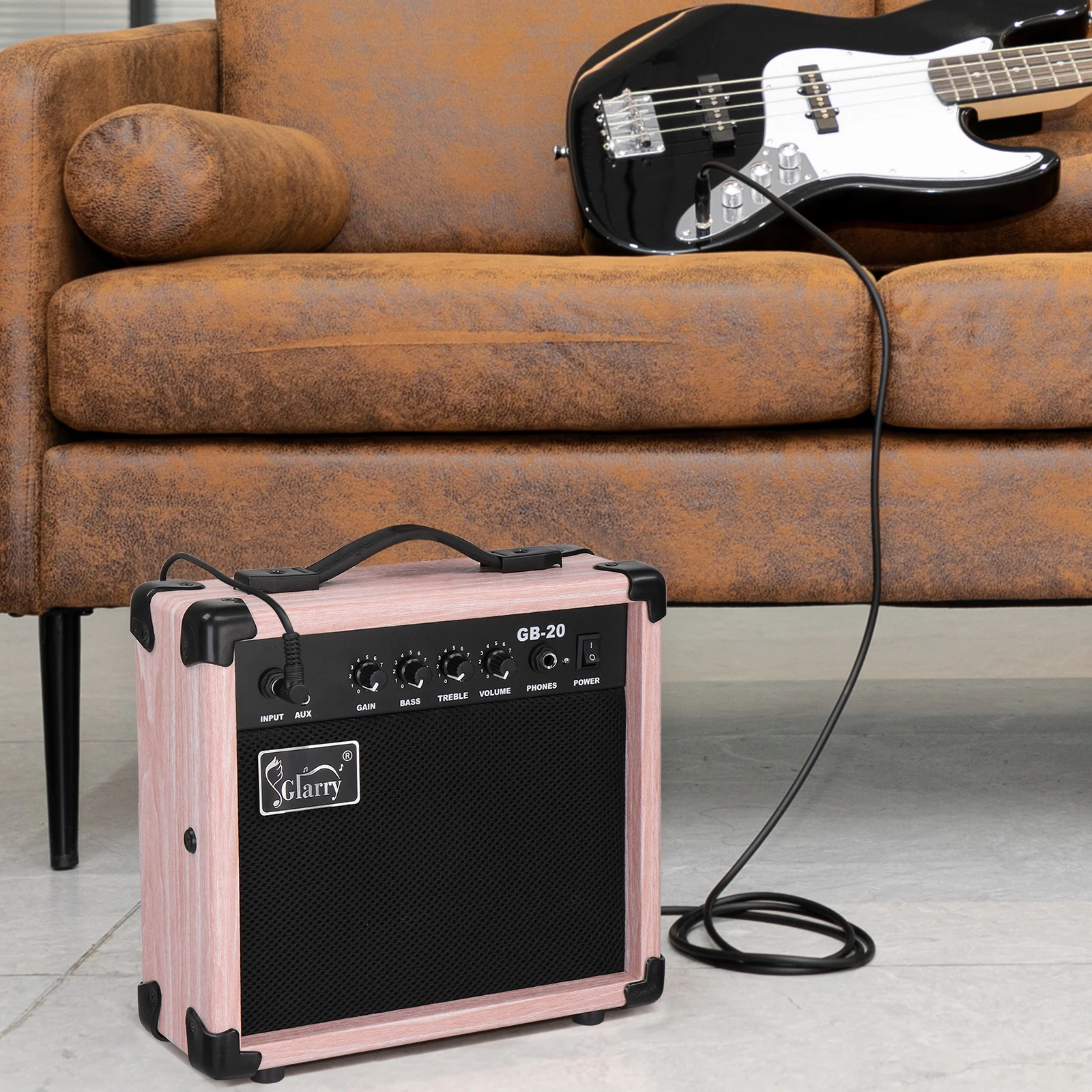 20W GB-20 Electric Bass Guitar Amplifier Natural Color