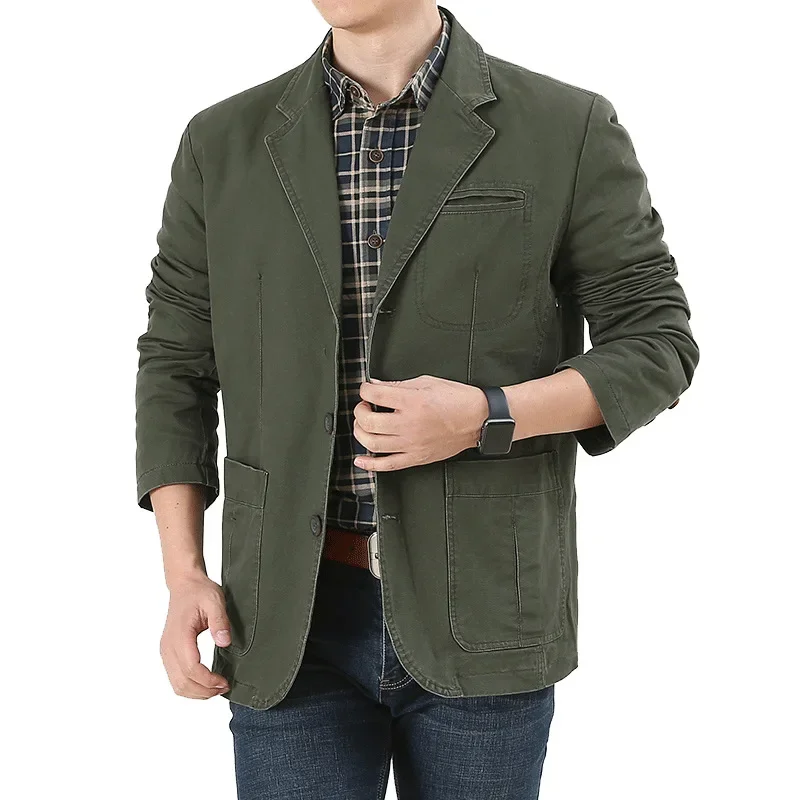 HOO Pure cotton blazers business autumn young men leisure blazers