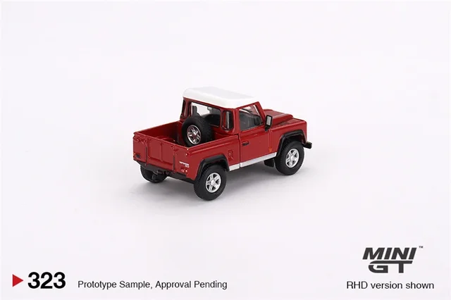 Mini GT 1:64 Land Rover Defender 90 Pickup Masai Red LHD