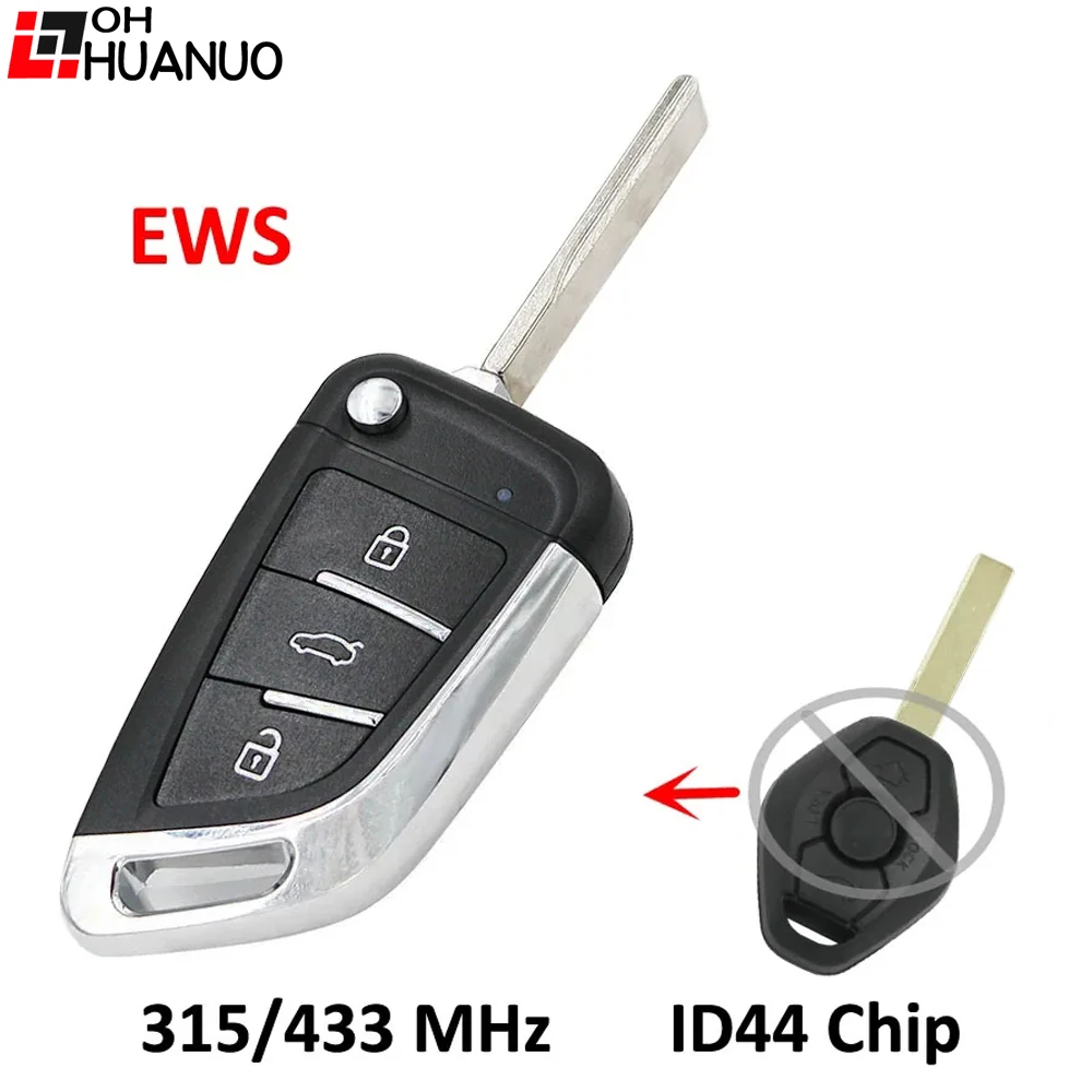 Upgraded for EWS System Flip Modified Remote Key for BMW 1/3/5/7 Series X3 X5 Z3 Z4 315MHz Or 433MHz ID44 HU92