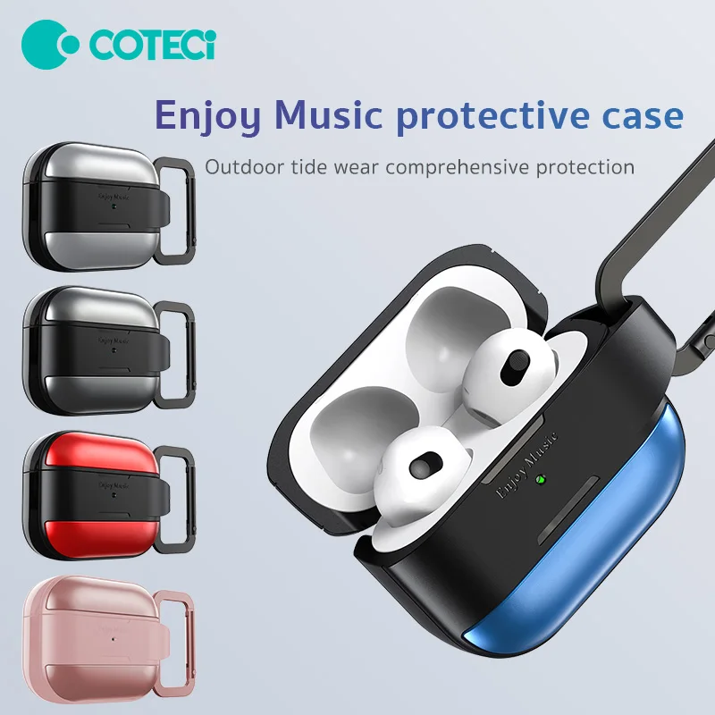 

COTECI Earphone Cases for Apple Earphone Cover AirPods 3 pro1/2 Three-Proof Design TPU+Aluminum Alloy Split Case