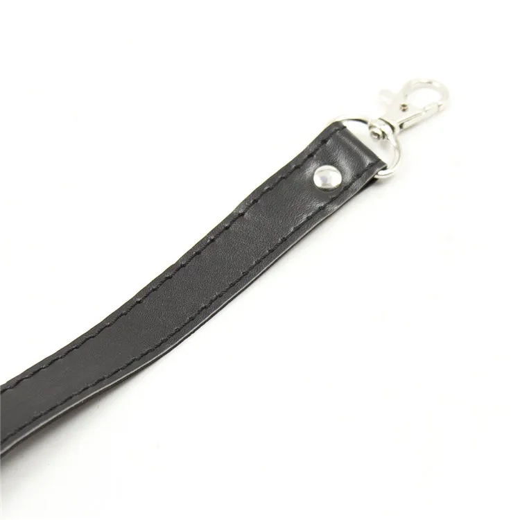 PU-Leder-Schleppkette, Leine mit Hakenhalsband, Handfesseln, Zubehör, BDSM-Bondage-Sklavenrolle_voghion.com