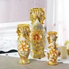 Europe Gold-Plated Ceramic Large Vase Home Decor Creative Design Porcelain Decorative Flower Vase For Wedding Decoration 1
