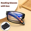 Fashion Far Sight Glasses TR90 High Definition Resin Presbyopic Glasses Portable Folding Square Frame Anti-blue Reading Glasses 1