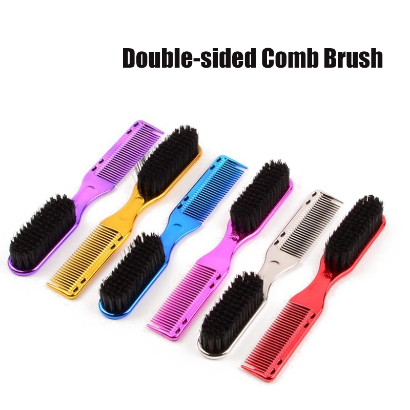

Double-sided Comb Brush Small Beard Styling Brush Professional Shave Beard Brush Barber Vintage Carving Cleaning Brush