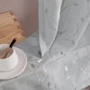 JINCHAN 2PCS Sheers Kitchen Curtains Rod Pocket Home Window Curtain Leaf Embroidery Voile Cafe Drapes Small Short Curtains 5