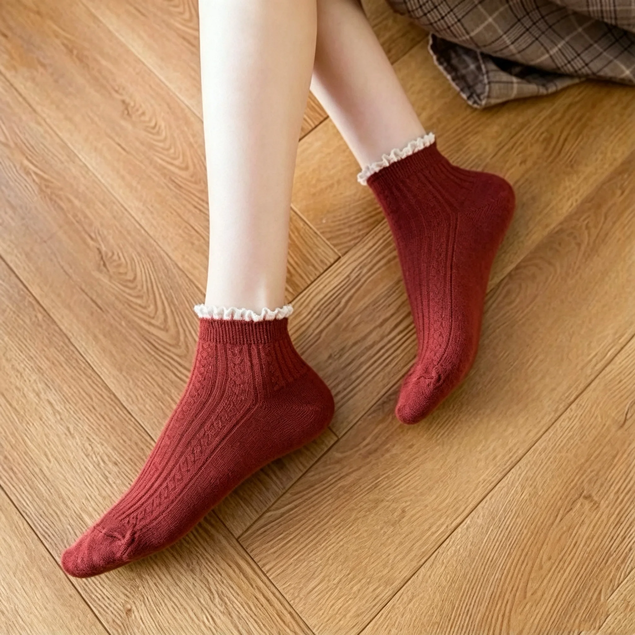 Klein Blue Women's Retro Fashion Crew Socks - Harajuku Style in Trendy Solid Colors
