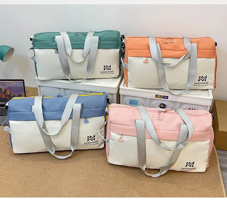 Sports travel yoga bag with shoe compartment for women