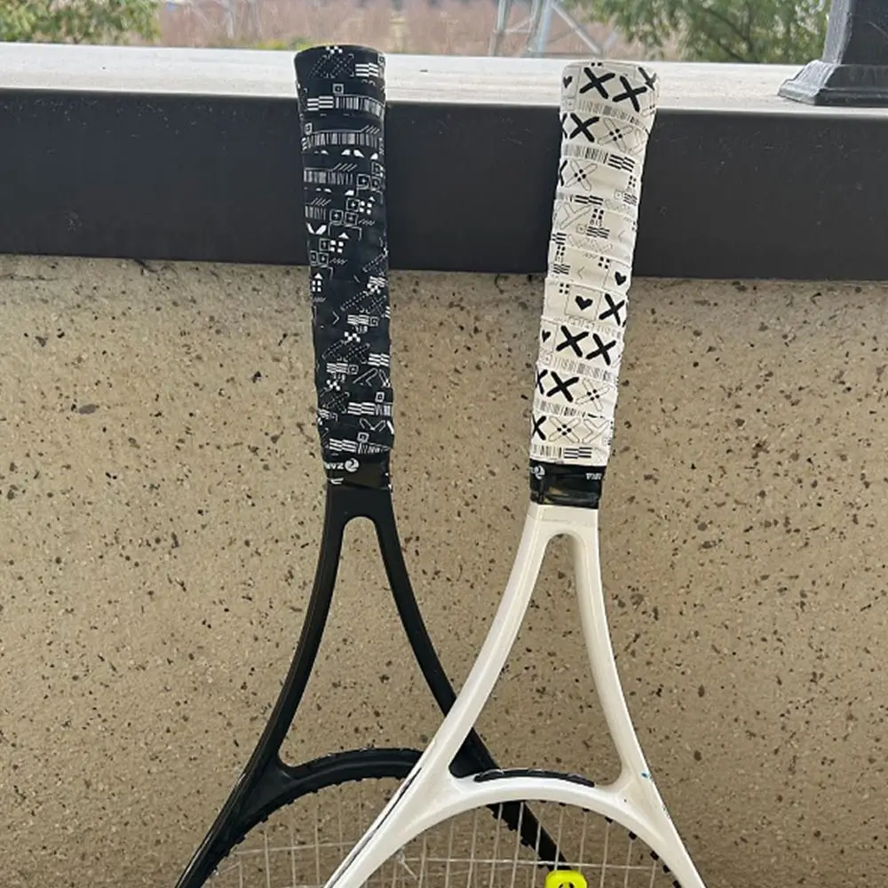 Racket Grips Black White Badminton Racket Overgrips Soft Matte Self-adhesive Non-Slip Grip Tape Shock Absorption Fishing Rod Over Grips