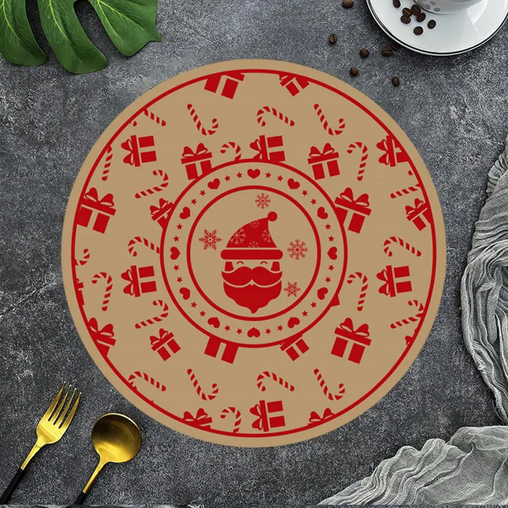 

Reusable Table Mats Durable Placemats Christmas-themed Placemats Knitted Insulated Decorative Mats for Festive Dining Set of 5