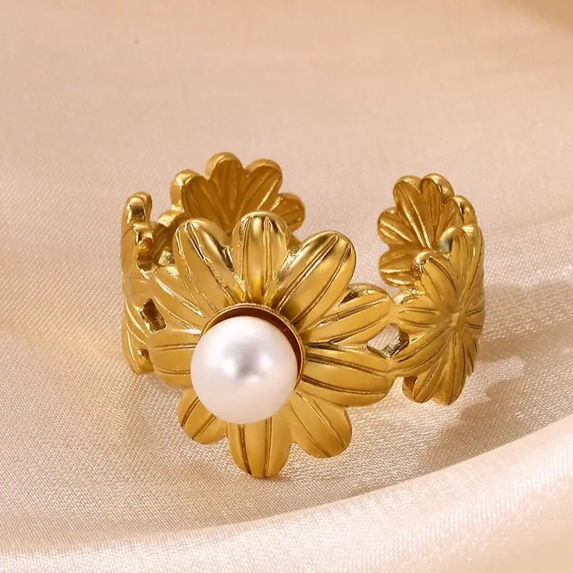 Stainless Steel Daisy Ring For Women