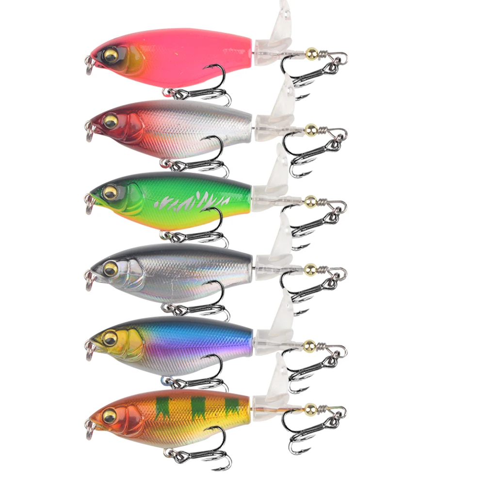 1Pcs Quality Whopper Plopper Wobblers 7.5cm 6.5g Topwater Popper Fishing Lure Hard Bait Rotating Soft Tail Fishing Tackle 2