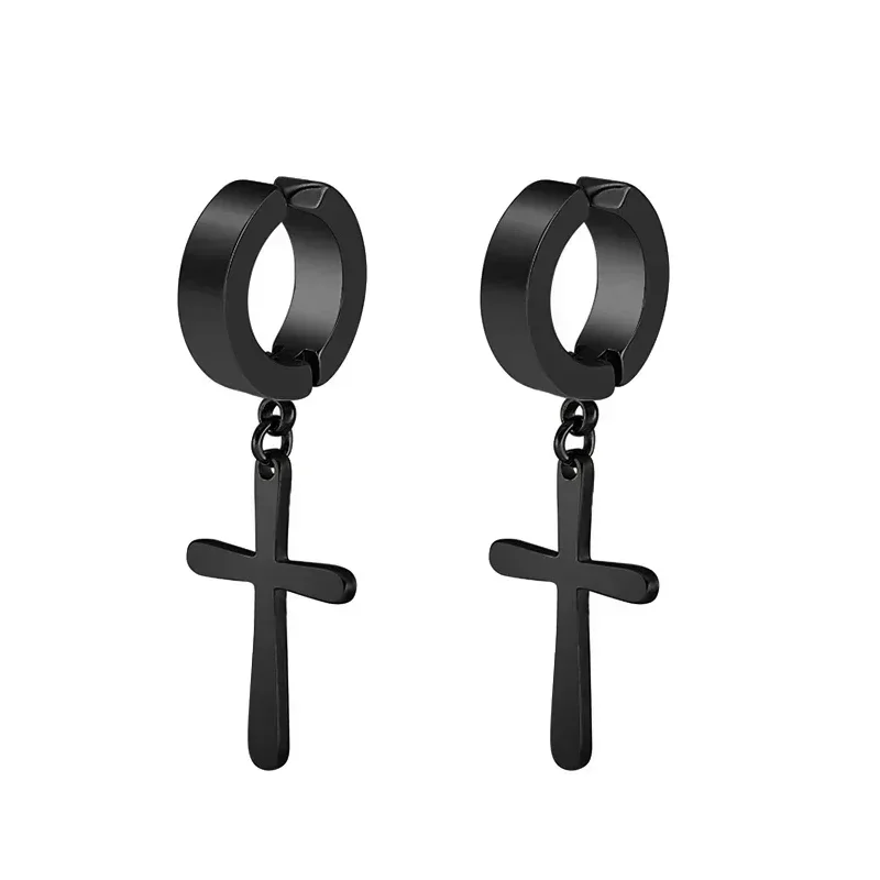 Stud earrings Magnetic earrings Ear accessories 2pcs Punk Mens Strong Magnet Magnetic Ear Stud Set Non Piercing Earrings Fake Cross Earrings Gift for Boyfriend Lover Jewelry