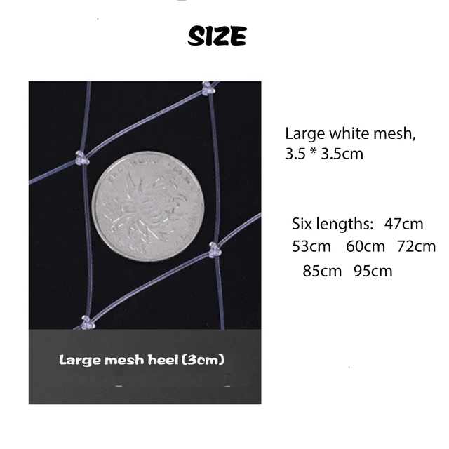 53/60/85cm Double Line Fishing Net without bracket Handheld High-density Durable Nylon Fishing Net Outdoor Fishing accessories 5