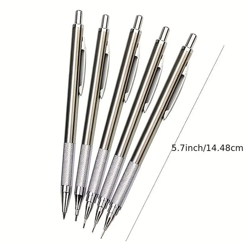 Mechanical Pencil Set 0.3 0.5 0.7 0.9 1.3 2.0 3.0mm All Metal Art Drawing Automatic Pencil Office School Supplies 2