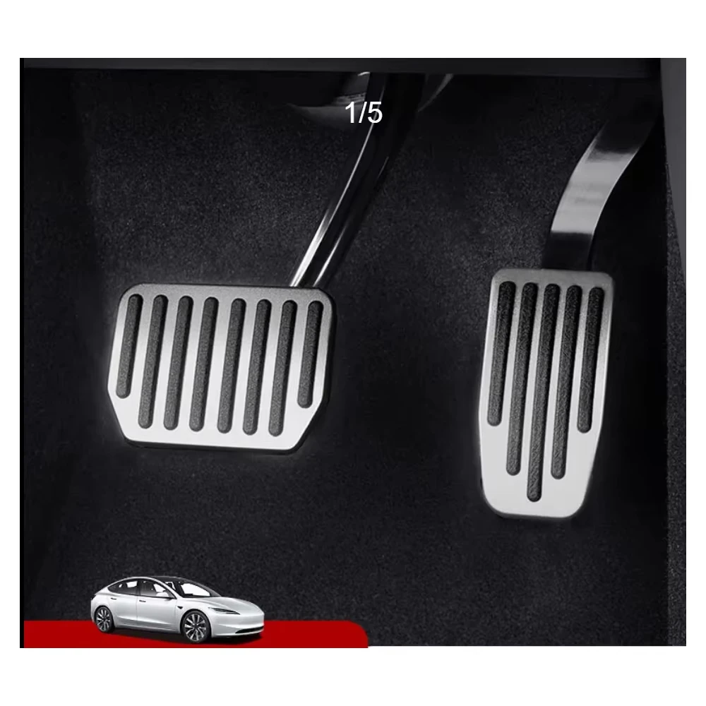 Für Tesla Modell Y 3 Highland Upgrade Fußpedal Pads Abdeckung Rutschfeste Gaspedal Bremssteun Leistung Aluminium Matten Zubehör – Detail 2