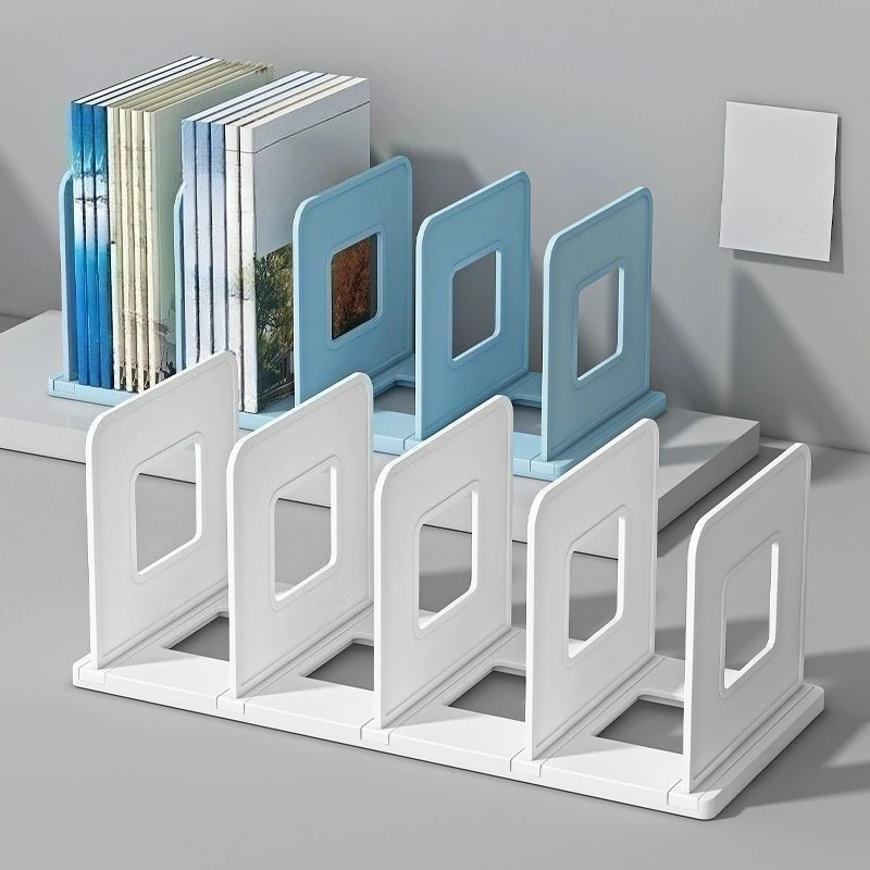 1PC Foldable Desktop Bookshelf, Book Storage Shelf Partition, Essential Stationery for The New Semester, with Five Compartments