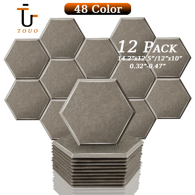 

TOUO High Density 12 Pcs Sound Absorbing Panel Home Studio Acoustic Treatment Drum Room Sound Absorbing Material Door Insulation