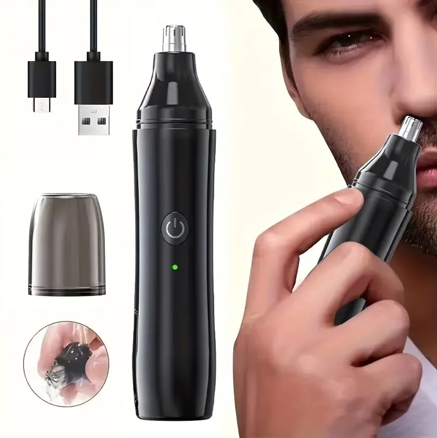 1 set of ear and nose hair trimmer, eyebrow shaper and facial hair remover, compact portable design, men's gift