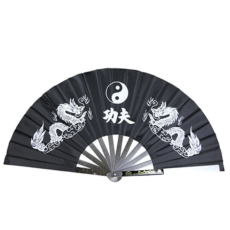Chinese Kung Fu Fan Tai Chi Martial Arts Dragon Phoenix Portable Stainless Steel Handheld Folding Summer Fans Art Dance Gift