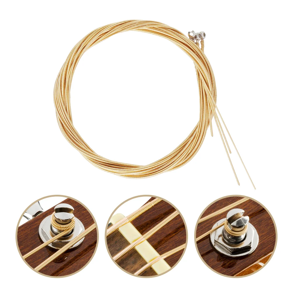 

Ukulele Bass Strings Guitar Musical Instruments Accessories Brass Carbon Steel Accessory