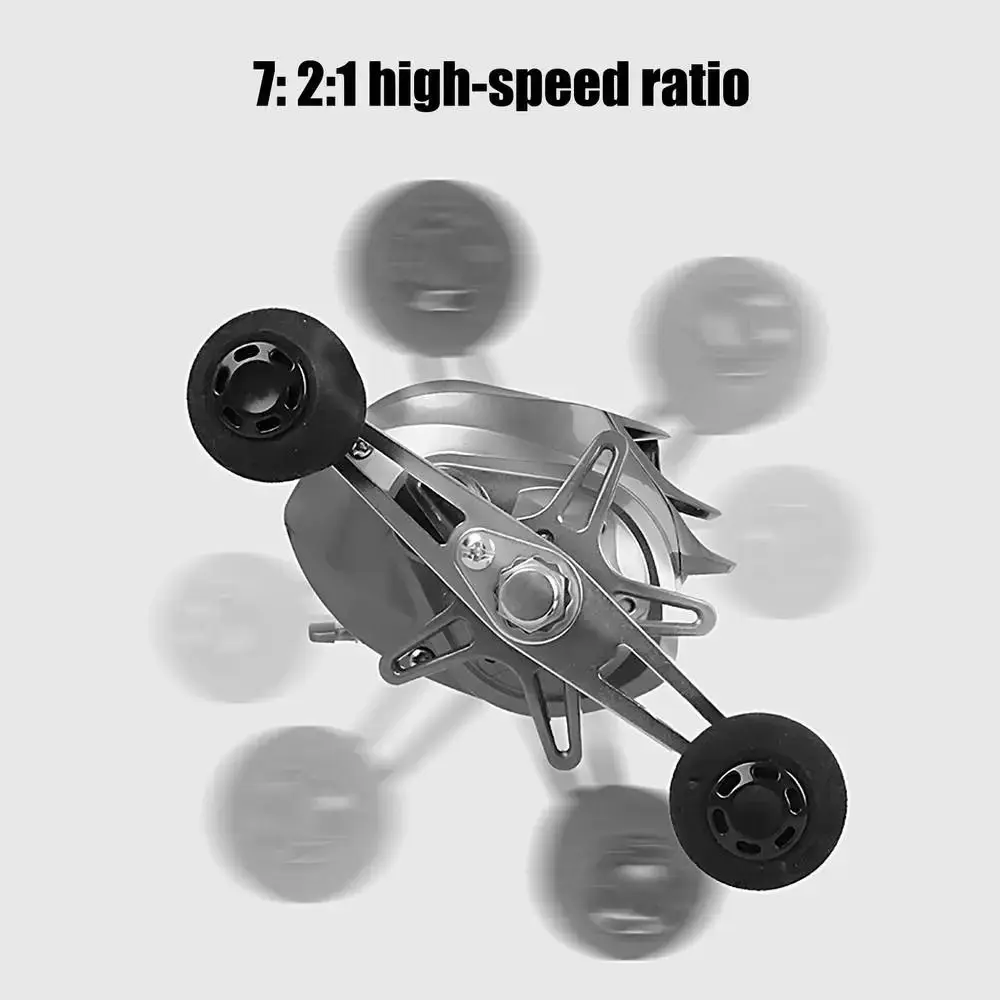 Double Rocker Arm Fishing Metal Spool Comfortable Grip 7.2:1 Gear Ratio Carp Spinning Reel Metal Bearings Strength