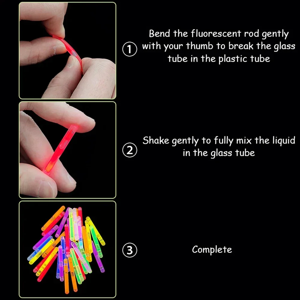 Glow Sticks Mini Portable Fluorescent Light Mix Multicolor Bright Concert Party Camping Fishing