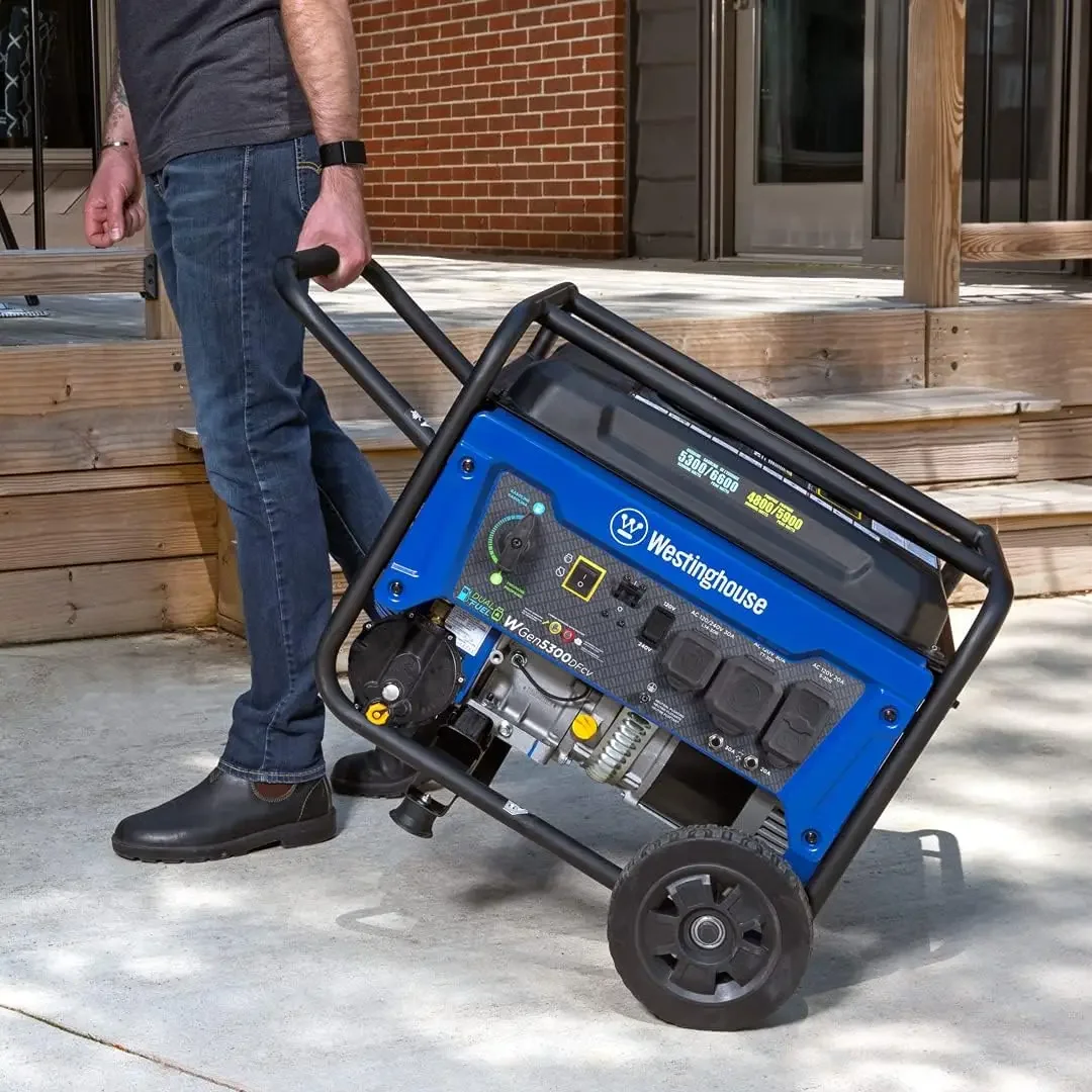 6500 Watt Dual Fuel Home Backup Portable Generator Transfer Switch Ready 30A Outlet RV Ready 30A Outlet CO Sensor