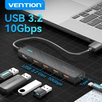 USB-концентратор Vention, 4-портовый концентратор из АБС-пластика, USB 3,2, 10 Гбит/с для ноутбука, мульти-сплиттер, адаптер для Xiaomi Macbook, компьютерные аксессуары для ПК