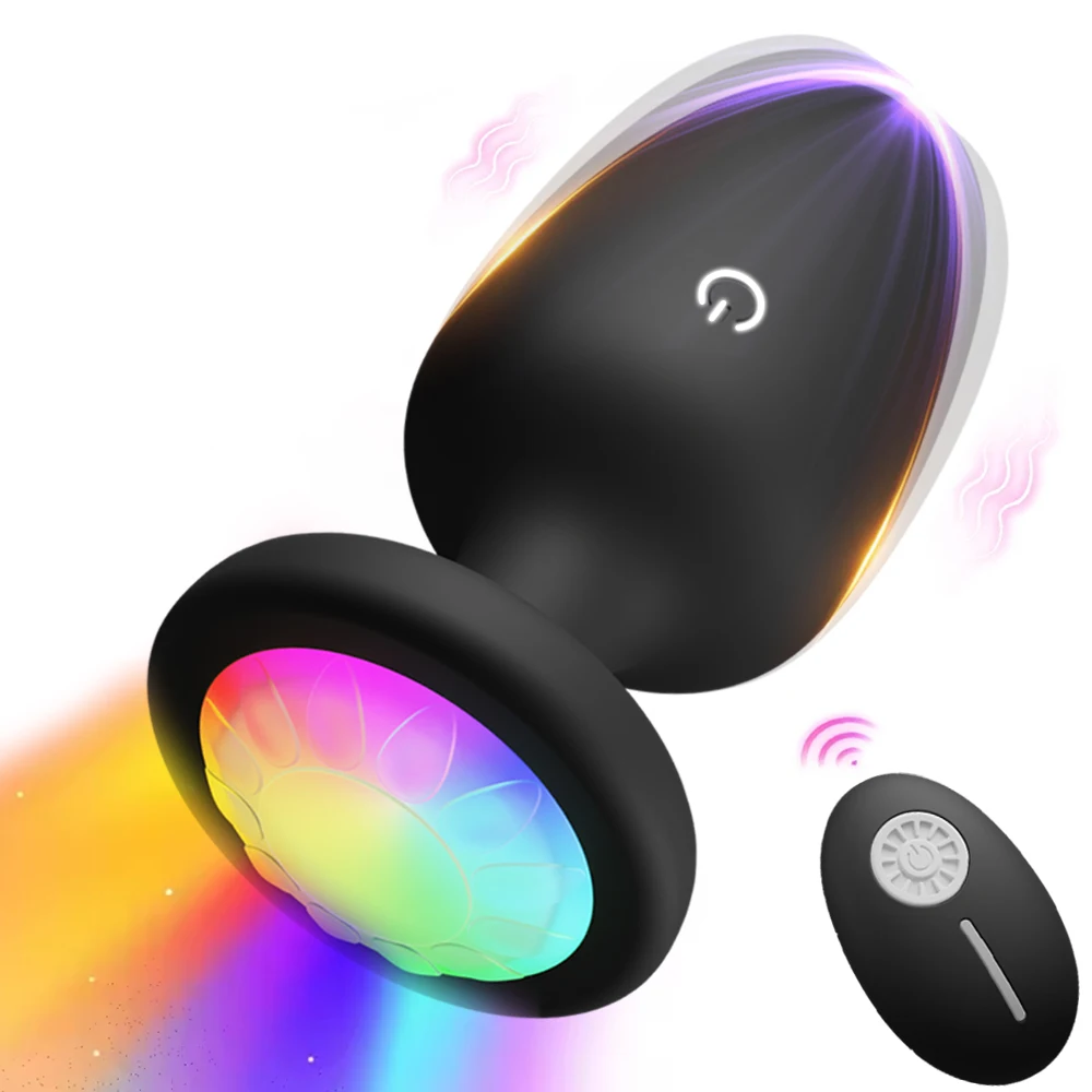 LED Colorful Light Butt Plug for Women Men Anal Plug Vibrator Prostate Massager Adults Sex Toys Wireless Remote Control Buttplug 1