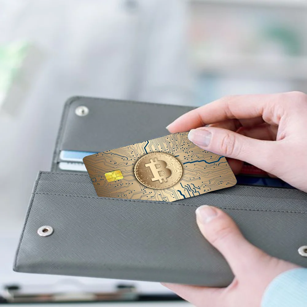 Bitcoin Cartoon Credit Card Skin Stickers for Bank Card Bus Metro Sticker Waterproof Women Gift