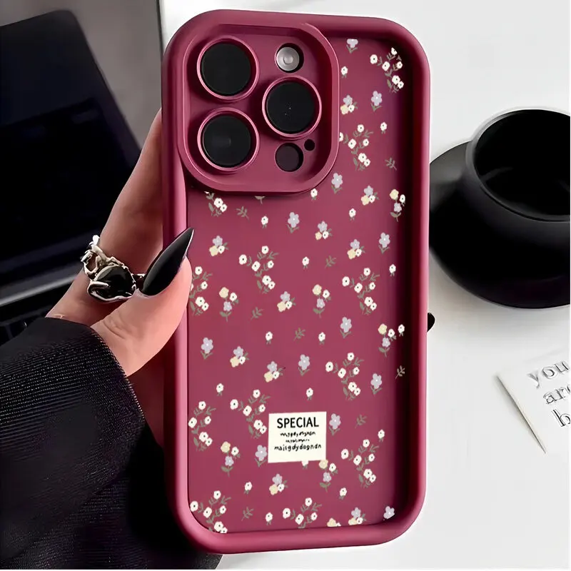 Chic Pink Bow & Floral Heart Design Phone Case