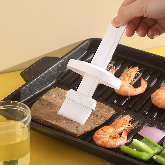 1 Készlet, Magas Hőmérsékletű Szilikon Palackkefe Hordozható Barbecue Olajkefe, Véletlenszerű Szín - Image 3