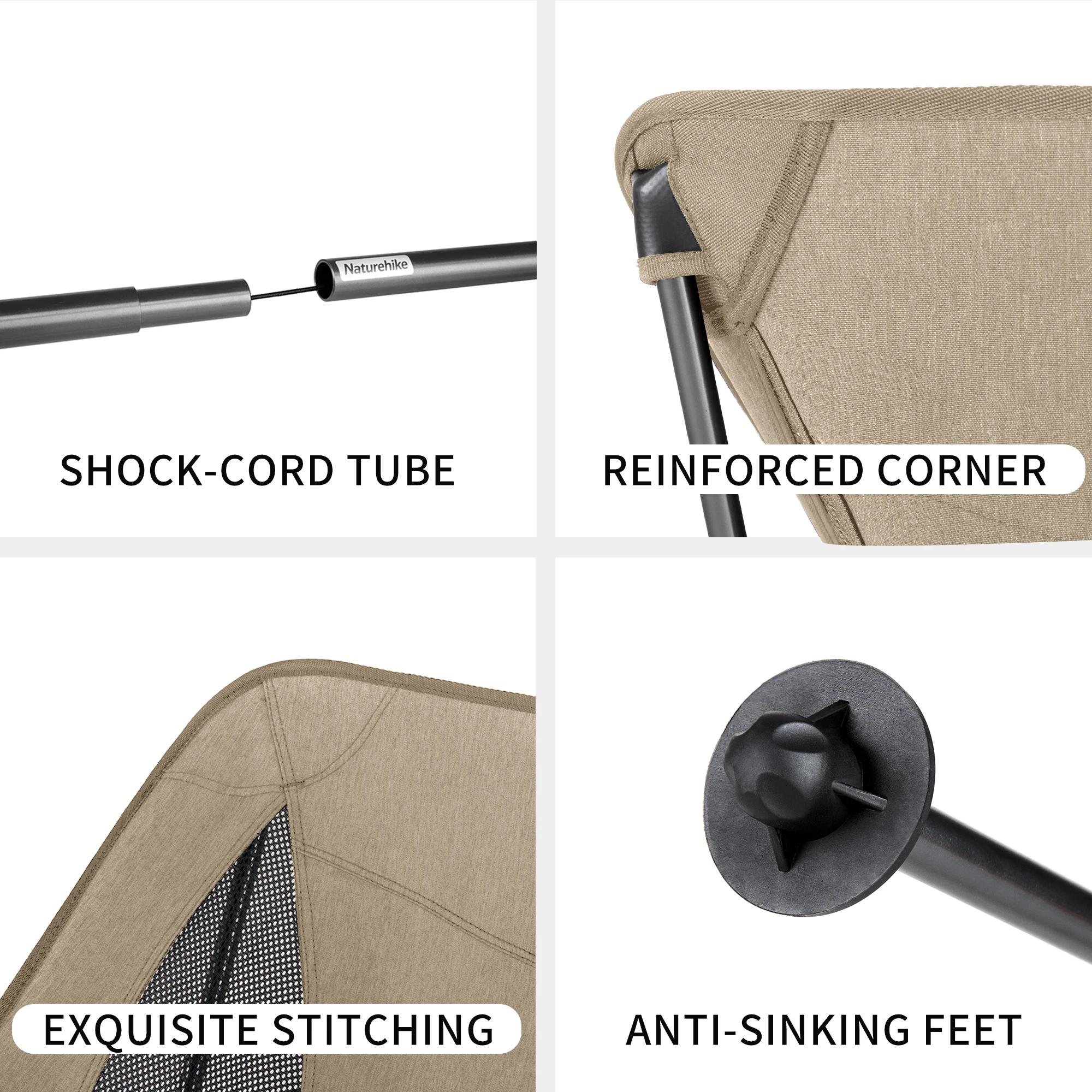 Chaise de pêche pliante Naturehike L04 ultralégère aluminium - Siège lune camping portable