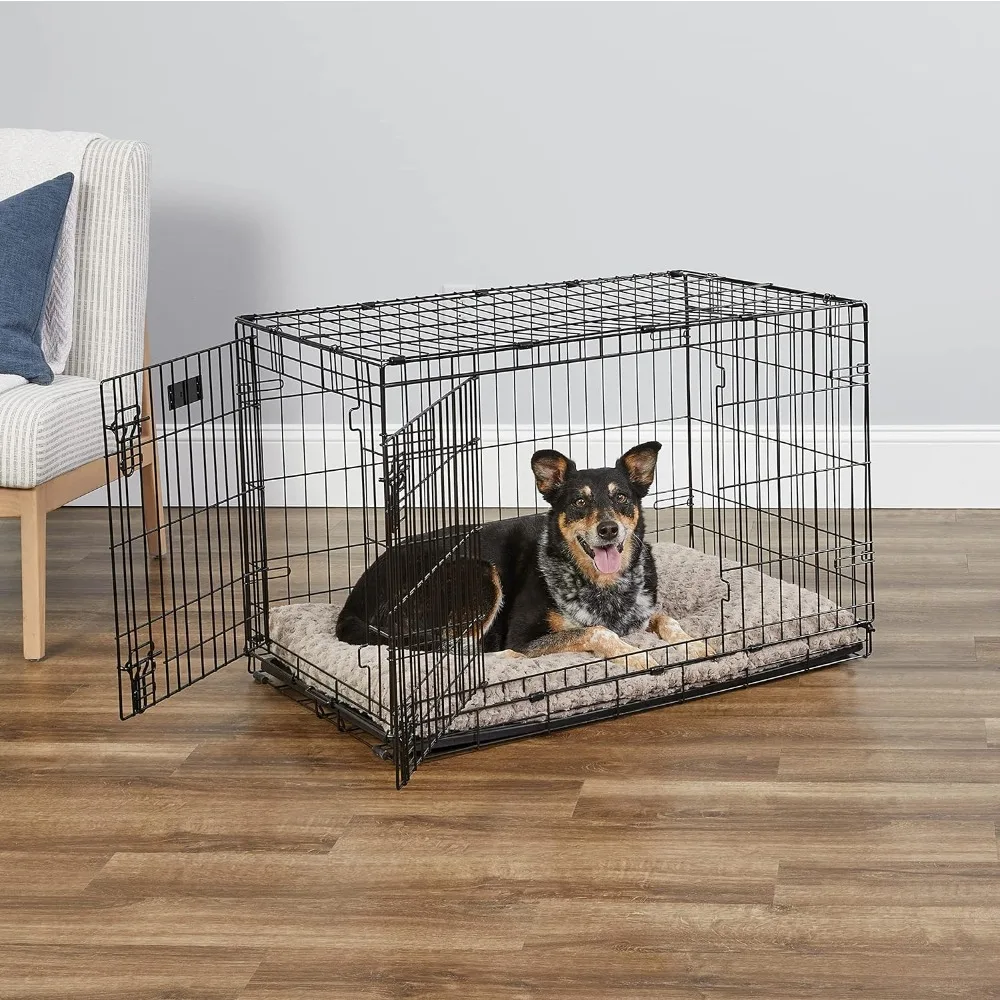

Dog House for Dogs Partition Doghouse New and Enhanced Double-door Dog Cage Including Leak-proof Plate Floor Protection Feet Pet