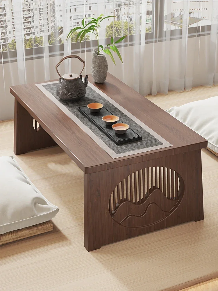 

Household Solid Wood Tatami Small Coffee Table Foldable Kang Table Bed Study Desk Computer Low Table
