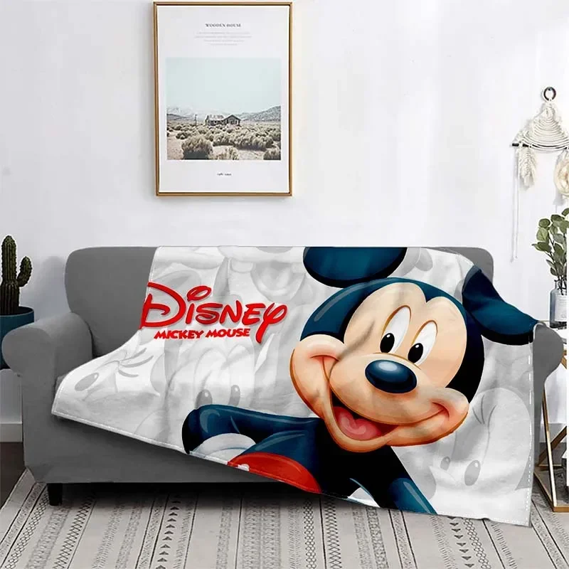thumbnail image 1 of Manta de felpa suave con dibujos animados de Disney, Minnie y Mickey, manta de franela para sala de estar, dormitorio, cama, sofá, funda de picnic, 1 of 5