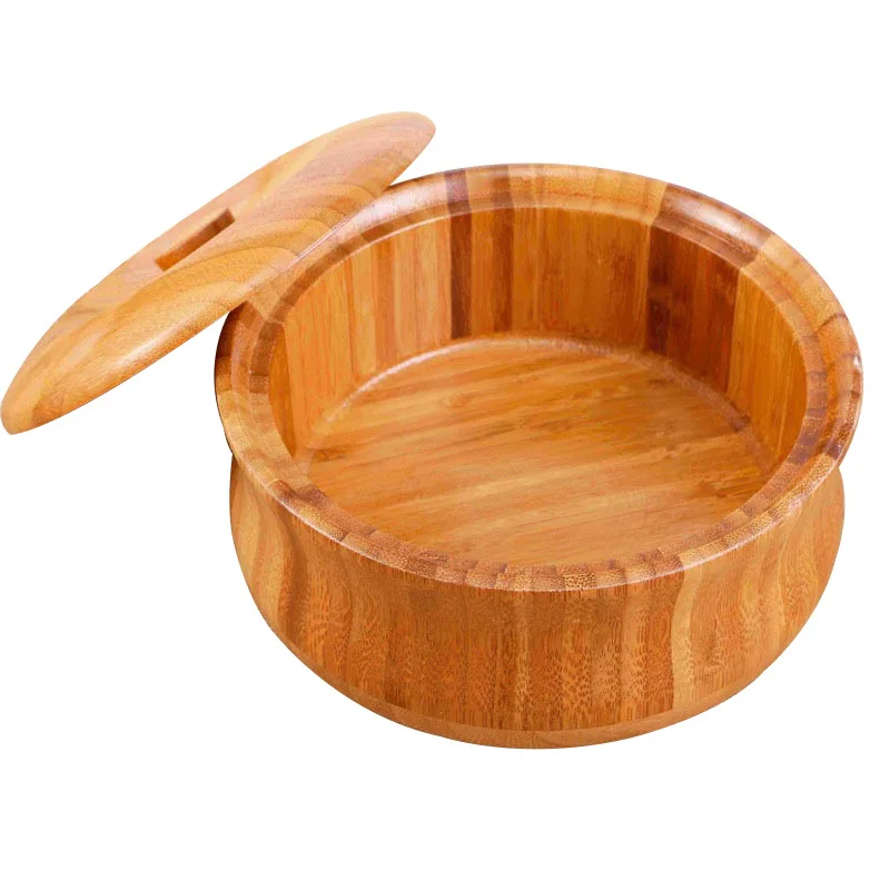 

Bamboo Fruit Plate with Lid Big Bamboo Bowl Wooden Salad Bowl Bamboo Wood Crafts Nuts Fruit Box