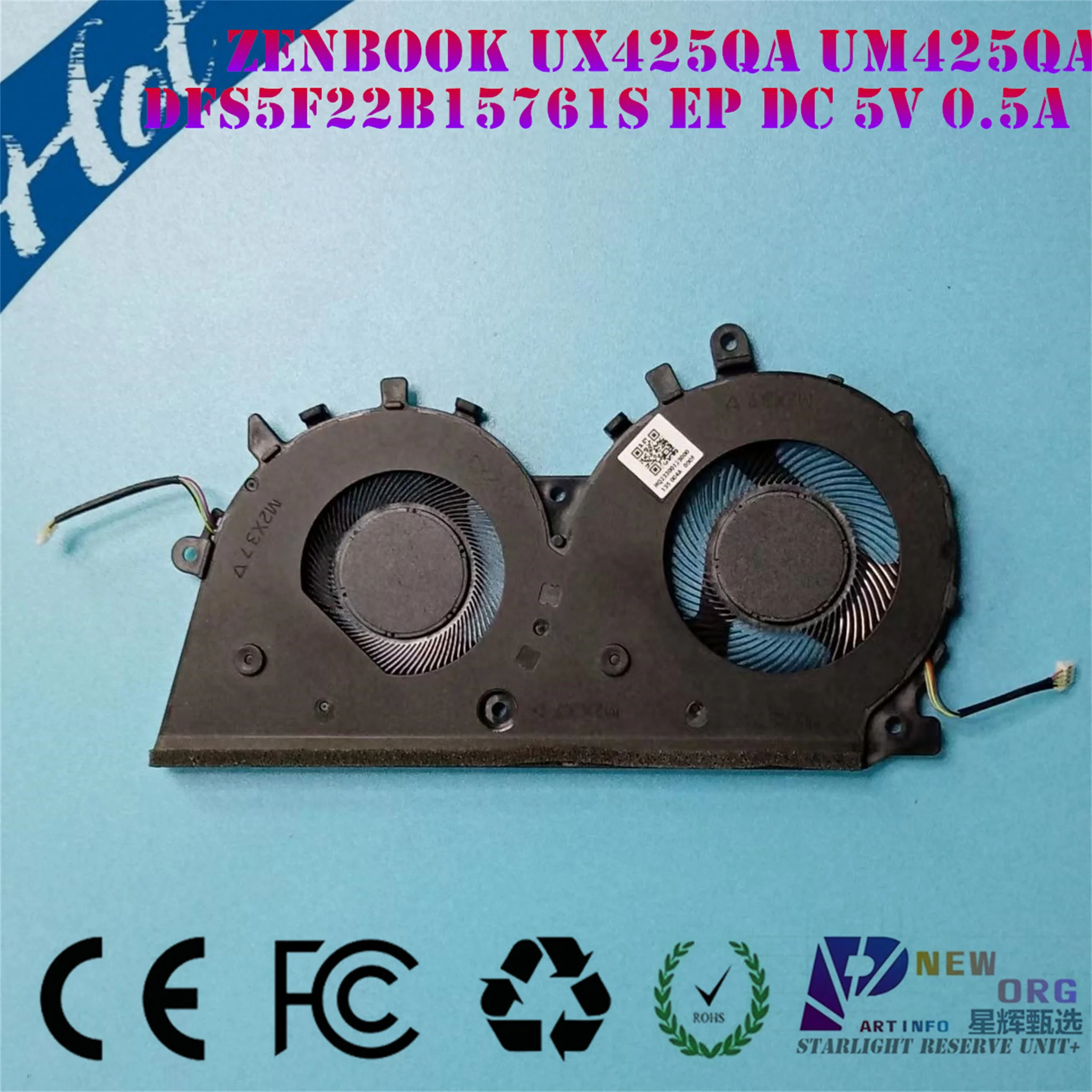 

NEW ORG Laptop Cooling Fans For ASUS ZENBOOK14 UX425QA UM425QA series DFS5K22B15761S EP DC 5V 0.5A HQ23300123000