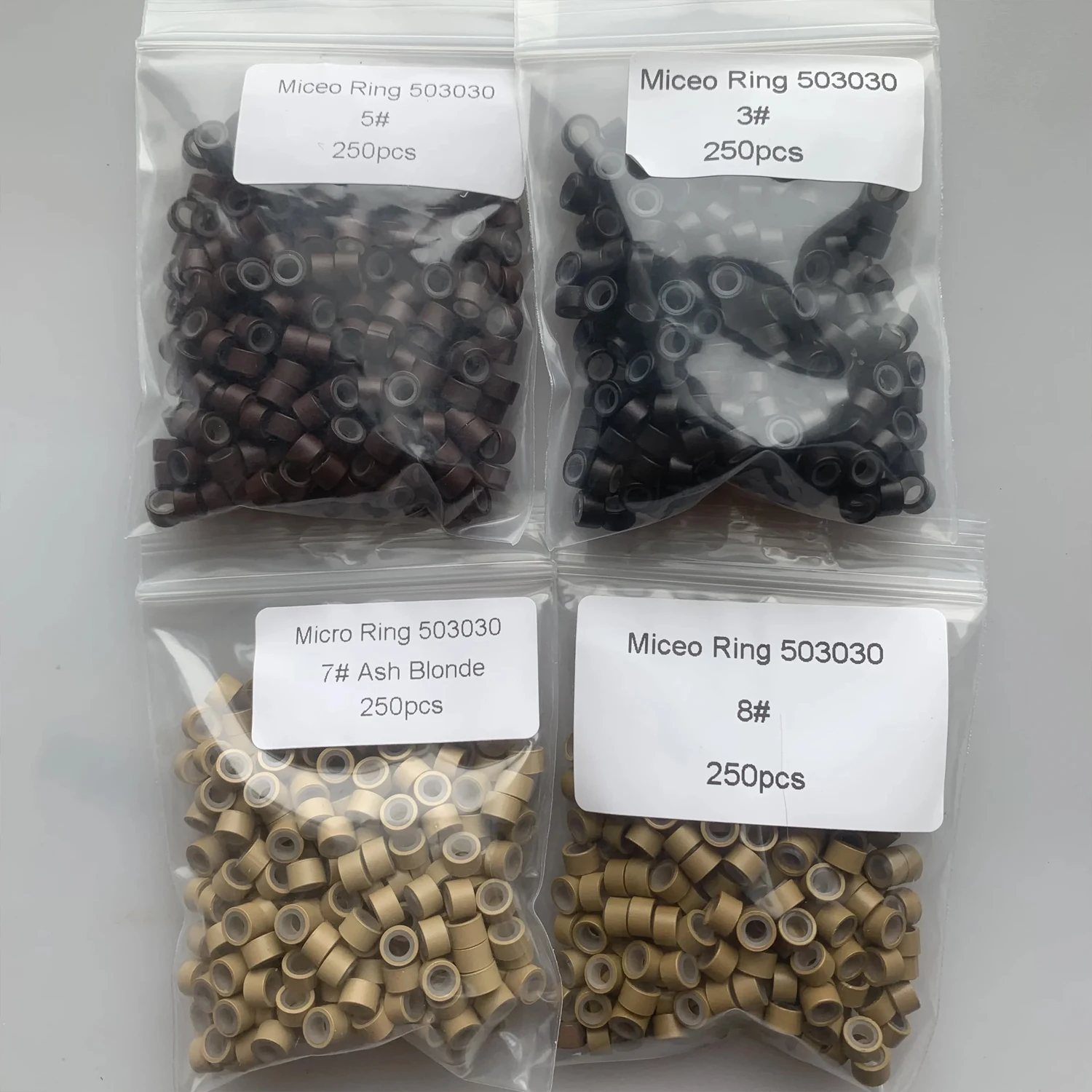 500개 미니어처 실리콘 라이닝 링 5.0*3.0*3.0mm 체인 링크 비즈 DIY 주얼리 제작 헤어 연결 공정 크림핑 도구