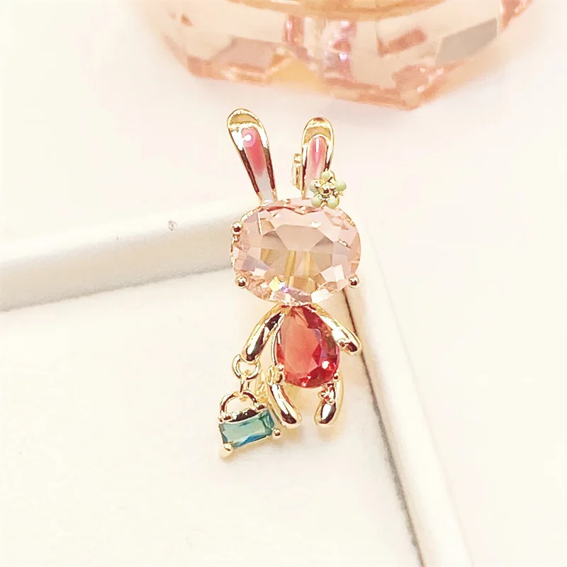 Exquisite Personality Imitation Crystal Cute Bunny Brooch for Women Fashion Rabbit Zircon Pin Anti-exposure Buckle Jewelry Gifts